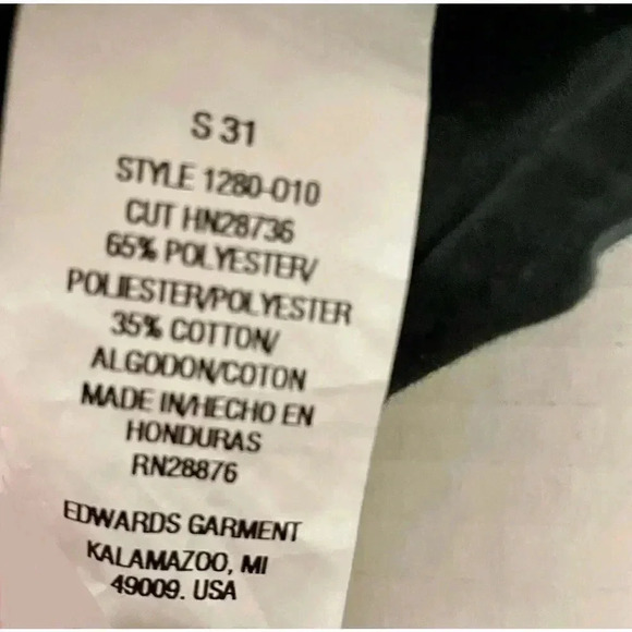 Edwards Men's Black‎ Long Sleeve Button Up Dress Shirt Style 1280-010 Size S 31 - Picture 6 of 6